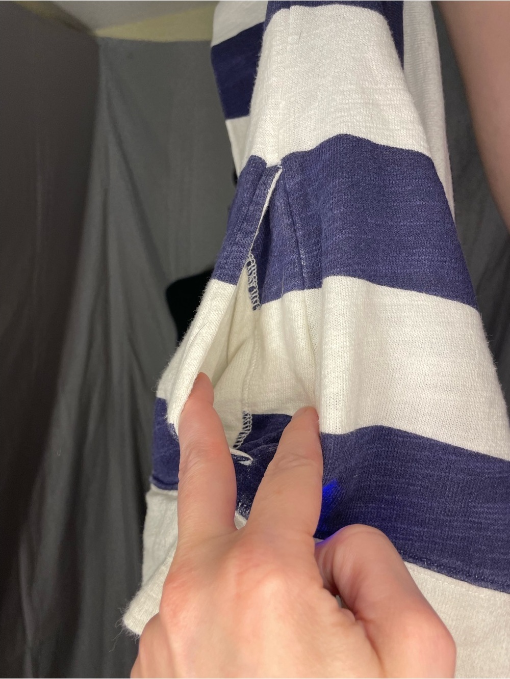 J. Crew 100% Cotton Navy and White Striped Hoodie - Picture 8 of 8